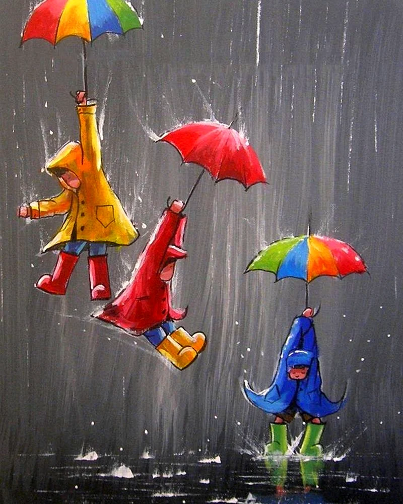 Дождь зонтик