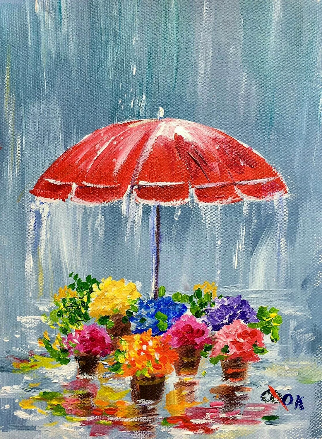Картина зонтики