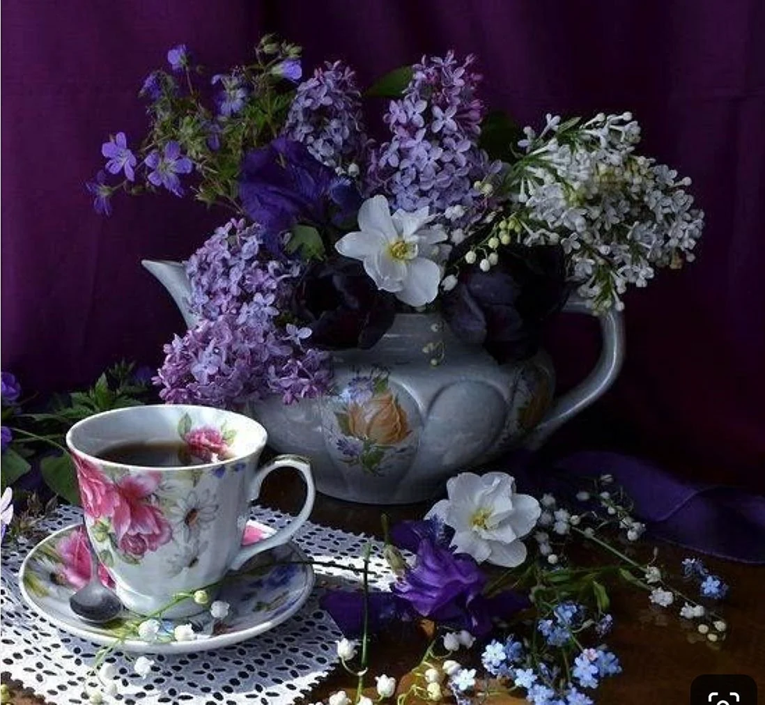 Вечерний чай цветы