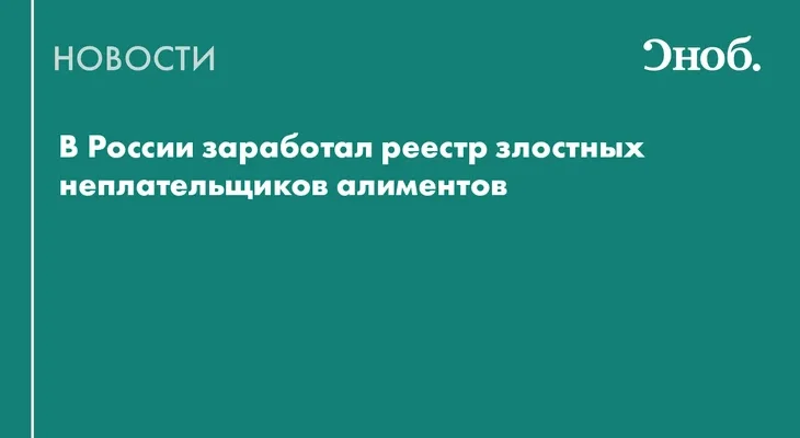 В России заработал реестр злостных неплательщиков алиментов